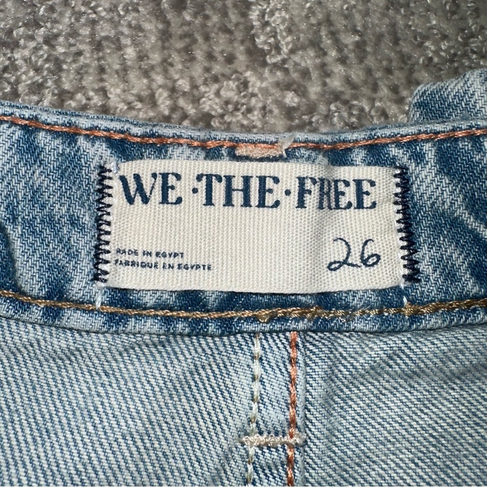 Free People blue denim jeans with button fly